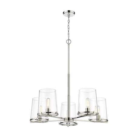 Z-Lite Callista 5 Light Chandelier, Polished Nickel & Clear 3032-5PN